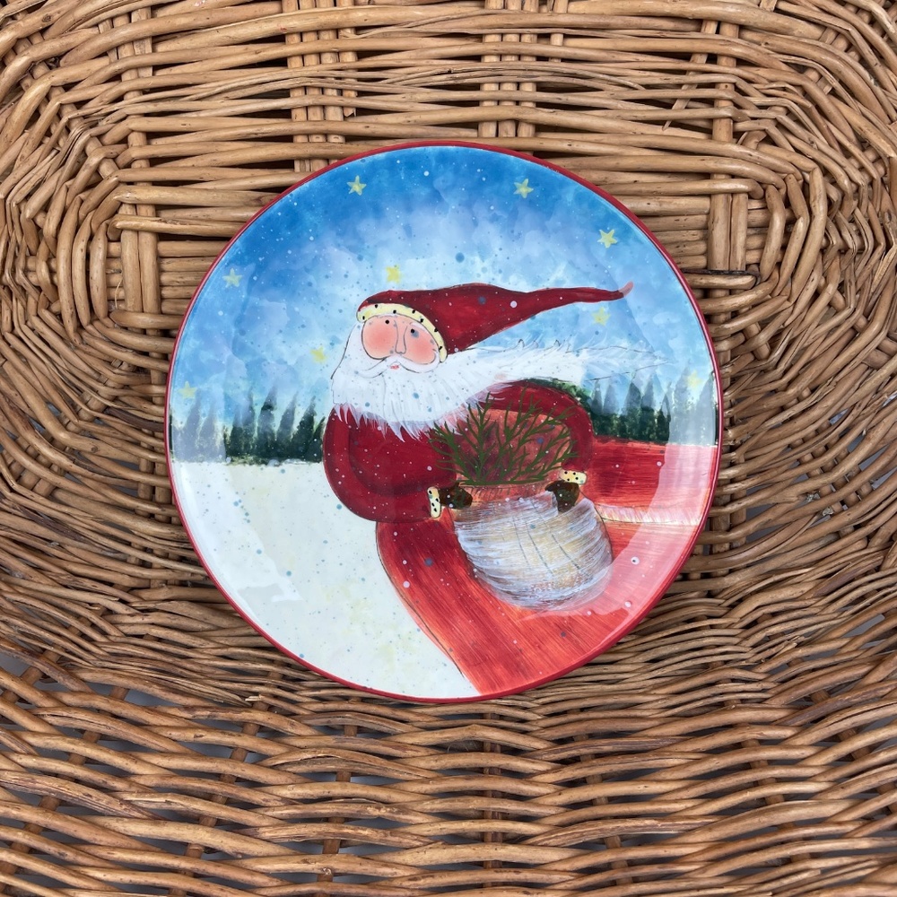 Susan Winget Enchanted Santa Christmas Plate Certified International